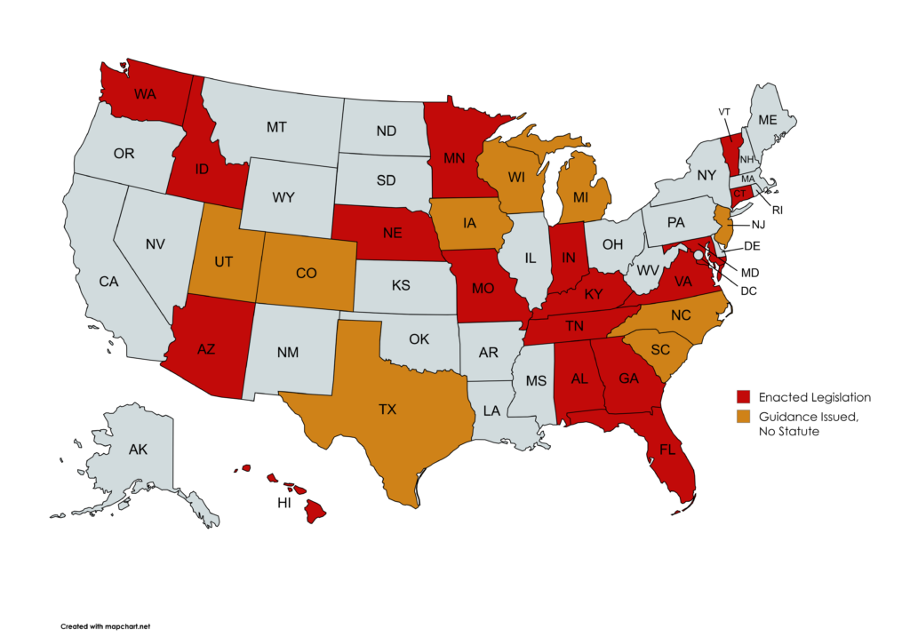 Sales tax penny rounding map