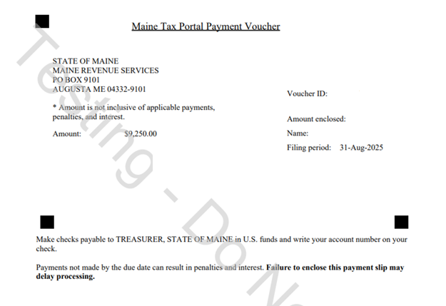 Maine payment voucher