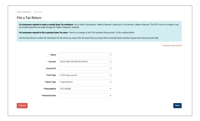 New Jersey sales tax return