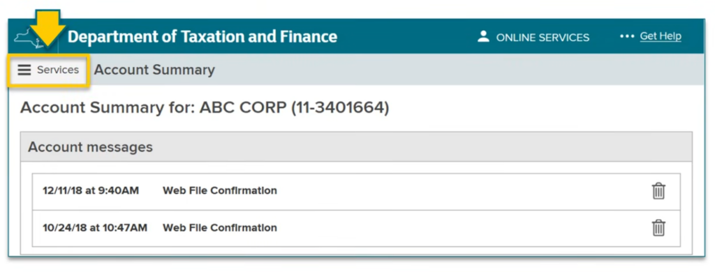 New York sales tax web file