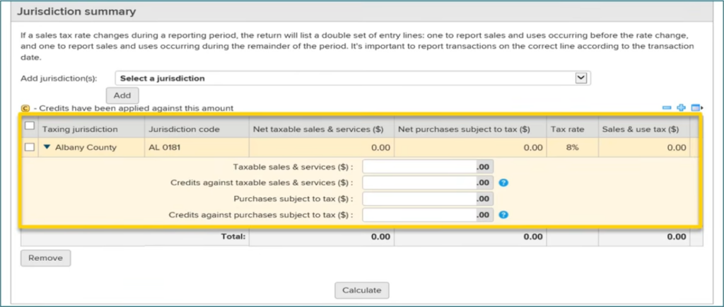 New York sales tax taxable sales